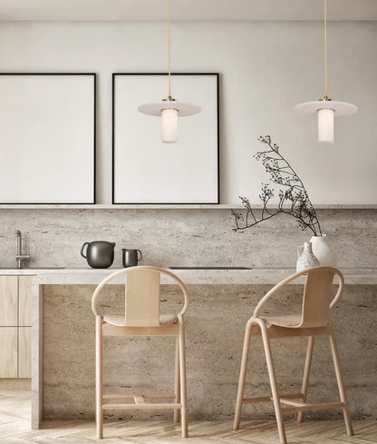 Lucerna Marble Cylinder Brass Single Pendant