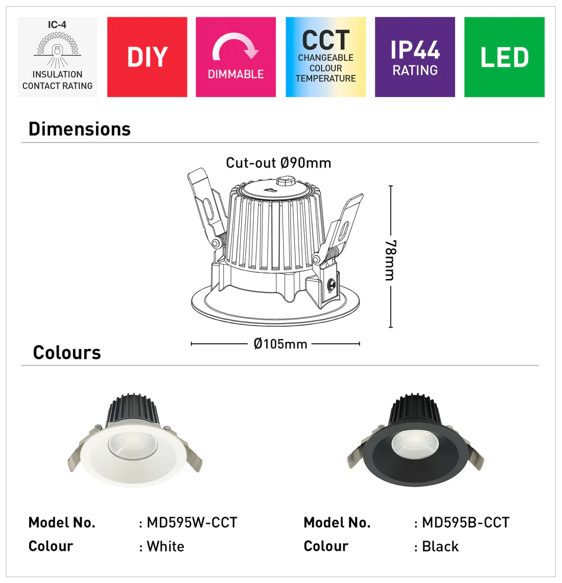 Elias 12w LED Downlight