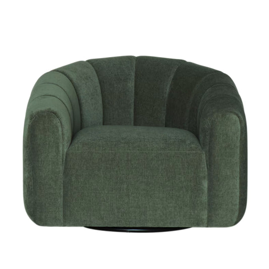 Florence Swivel Green Accent Chair