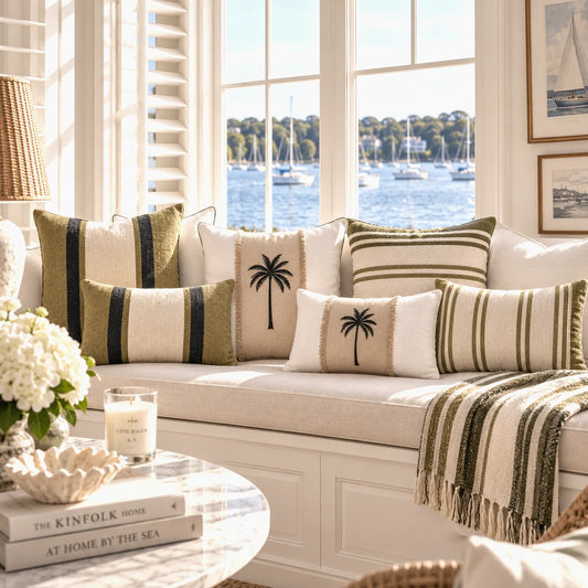 Alpine Olive Stripe 30x50 Cushion