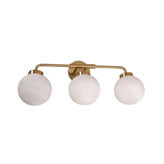 Palla Triple Marble Sphere Brass Wall Light