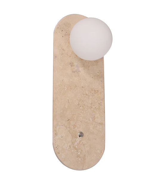 POI Travertine Oval Wall Light with Button Switch
