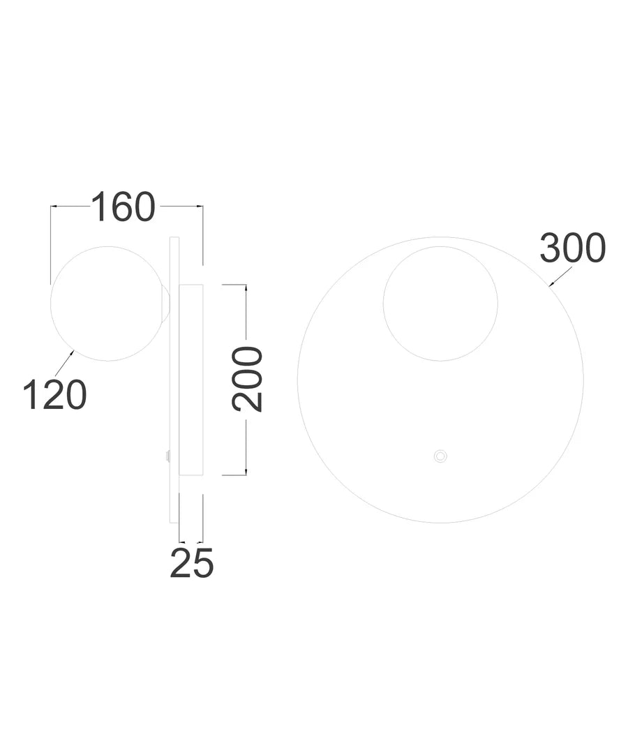 POI Travertine Round Wall Light with Button Switch