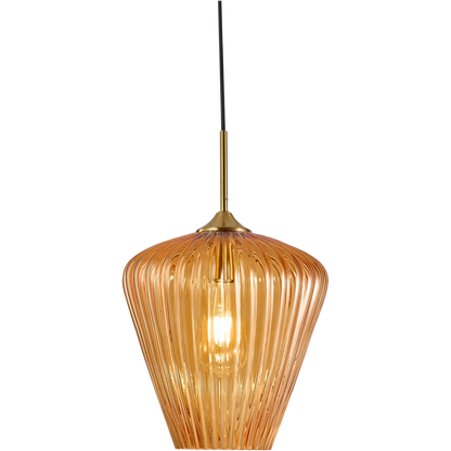 Ribbon Fluted Glass Pendant Light 280mm