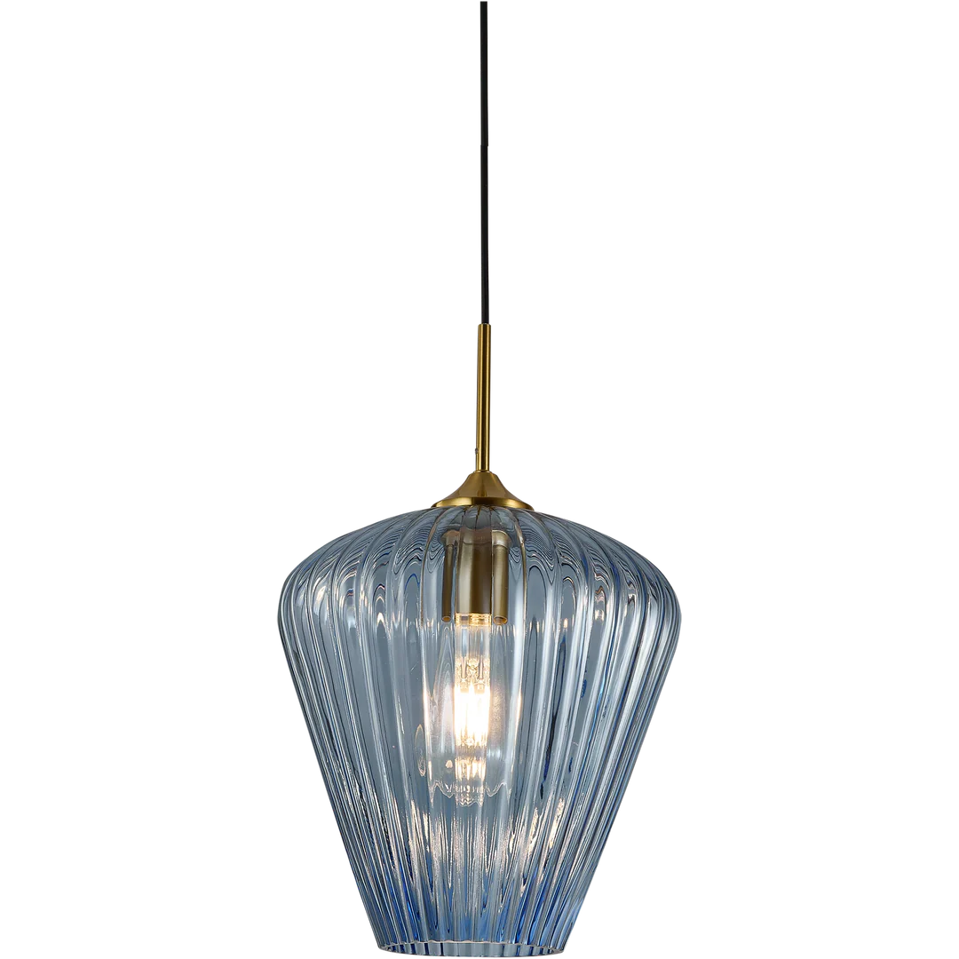Ribbon Fluted Glass Pendant Light 230mm