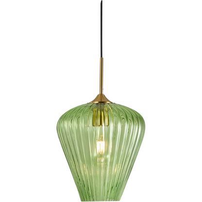 Ribbon Fluted Glass Pendant Light 230mm