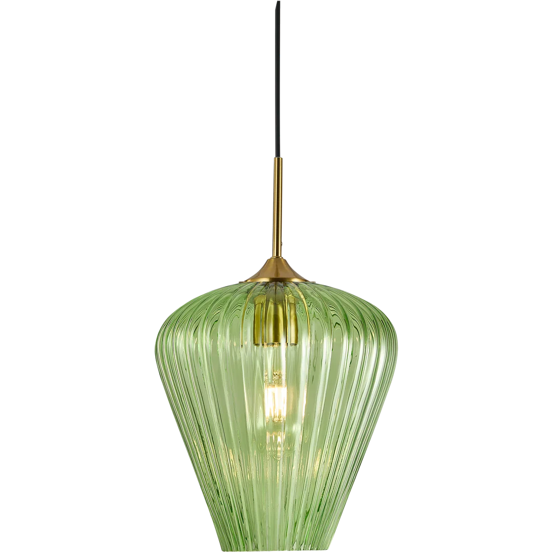 Ribbon Fluted Glass Pendant Light 280mm