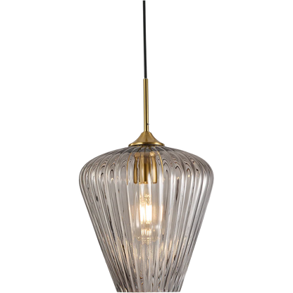 Ribbon Fluted Glass Pendant Light 230mm