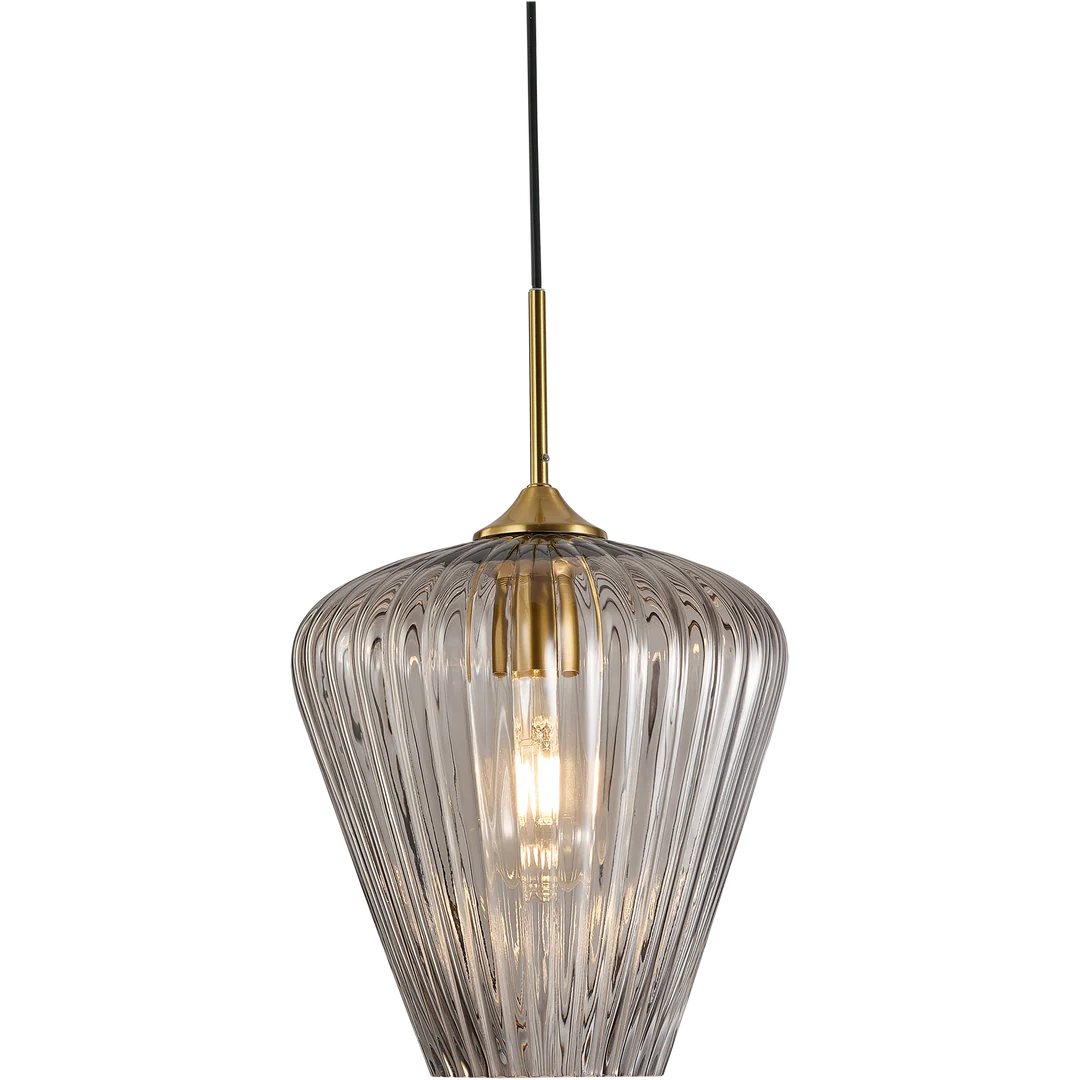 Ribbon Fluted Glass Pendant Light 280mm
