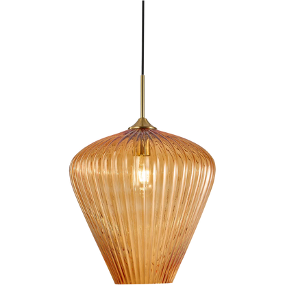 Ribbon Fluted Glass Pendant Light 360mm