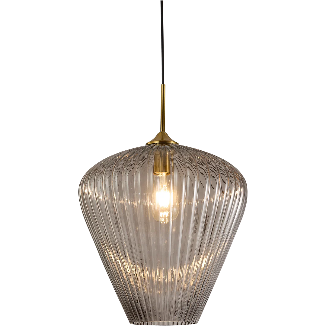 Ribbon Fluted Glass Pendant Light 360mm