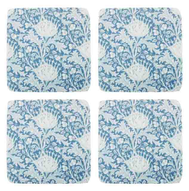 S/4 In Blue Time Resin Coasters