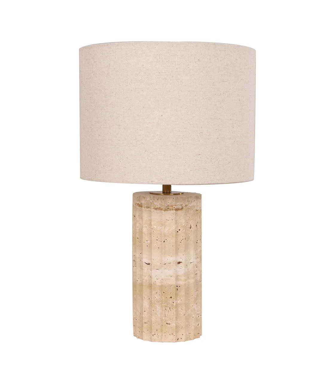 SAGITTA Beige Travertine Cylinder Table Lamps
