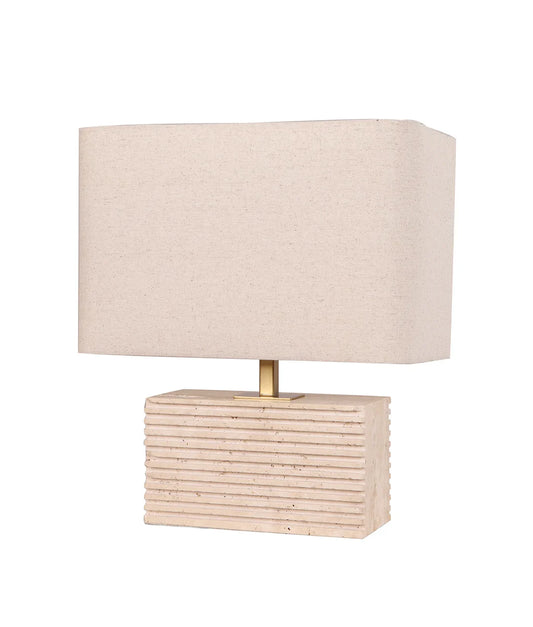 SAGITTA Rectangular Beige Travertine Table Lamp