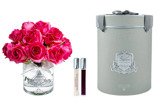 Luxury Grand Rose Bud Bouquet - SILVER badge - Magenta - LRB07