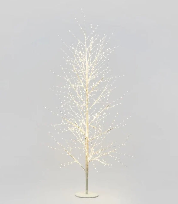 White Forest Light Up Tree with 1300 Lights 180cm