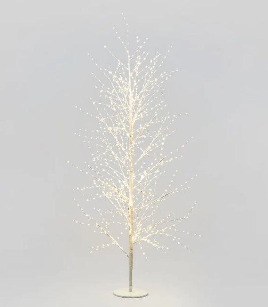 White Forest Light Up Tree with 1300 Lights 180cm