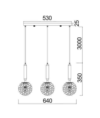 Trattino 3 Light Bar Pendant