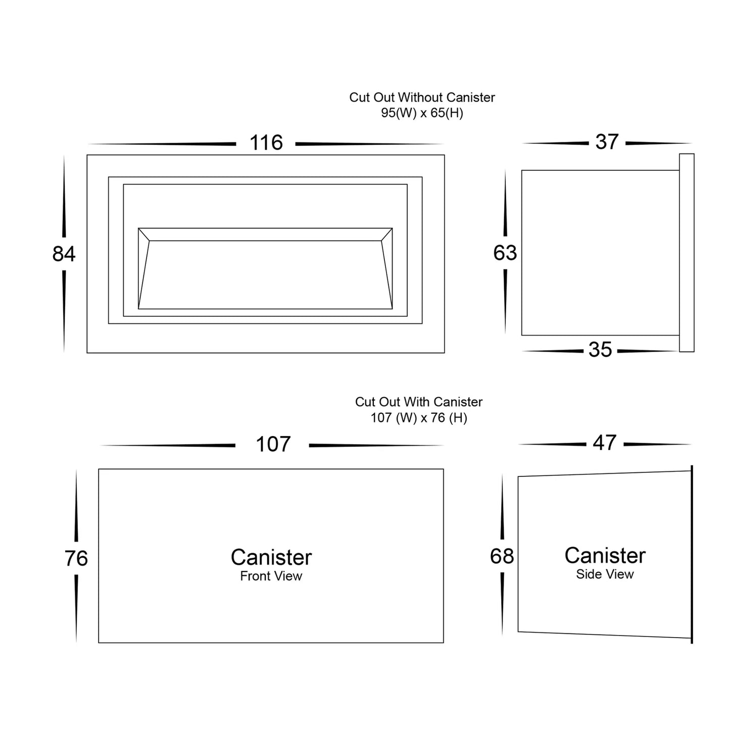 Trin Recessed LED Step Light Rectangular 5w