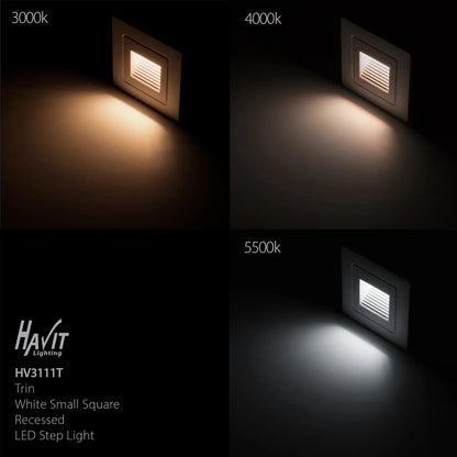 Trin 12v Recessed LED Step Light Square 1w