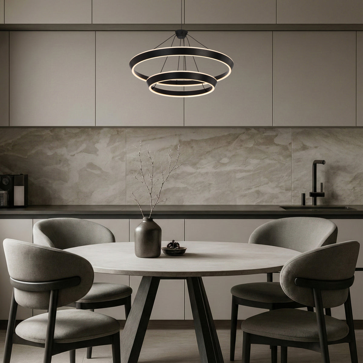 Vantel 2 Tier Pendant Black