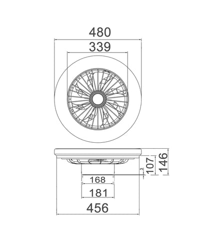 Viftu Low Profile DC Ceiling Fan with LED Tri-Colour Light