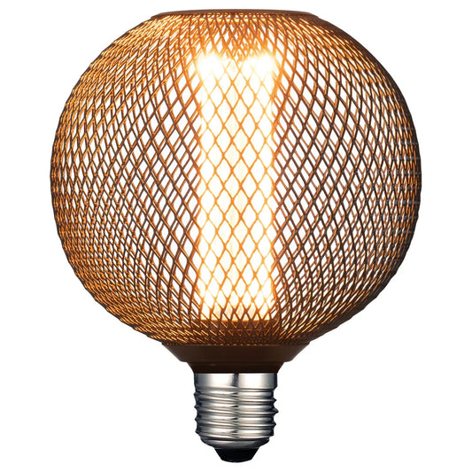 Vintage LED Round Black Mesh E27 Globe