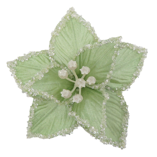 Clip on Poinsettia Light Mint