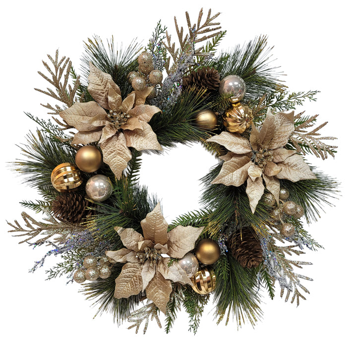 Poly Champagne Copper Wreath 61cm