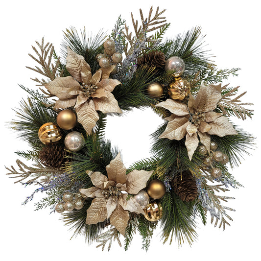 Poly Champagne Copper Wreath 61cm