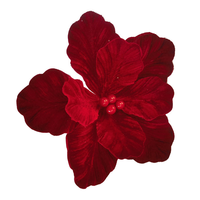 Clip On Fabric Magnolia Red Berry