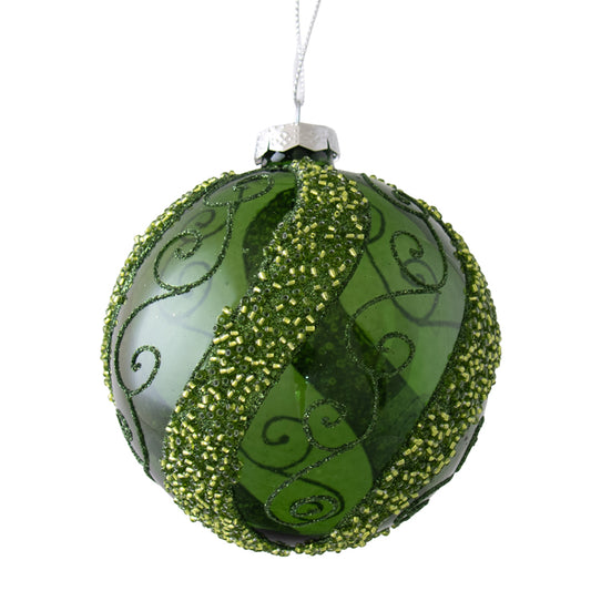 Green Swirl Glass Bauble