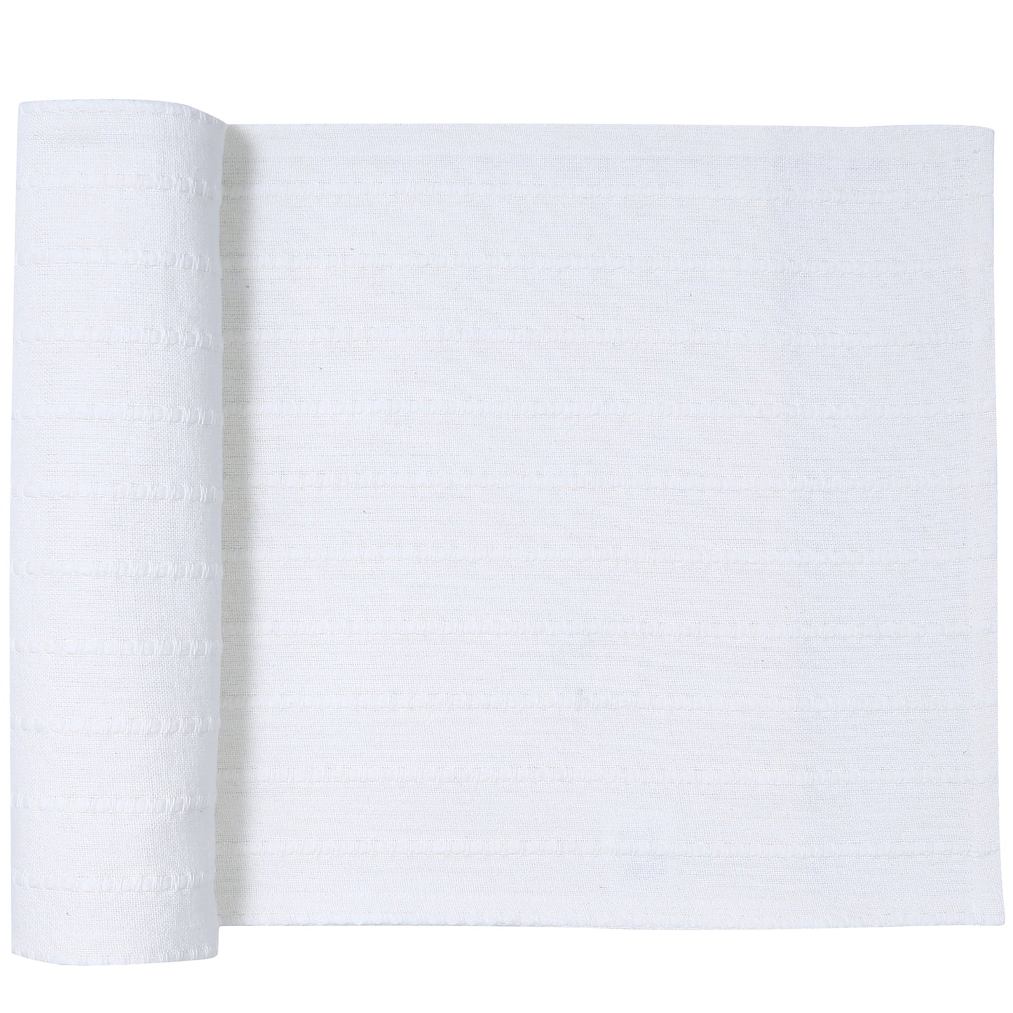 Dobby Eco Table Runner White