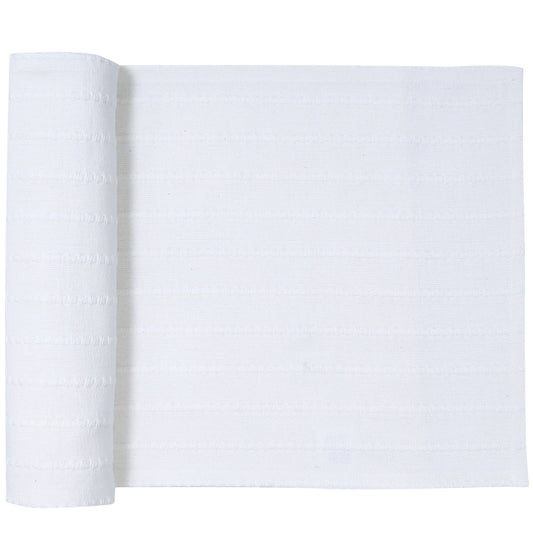 Dobby Eco Table Runner White