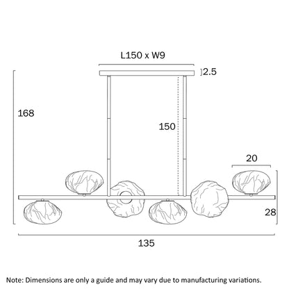 Zecca 6 Light Bar Pendant