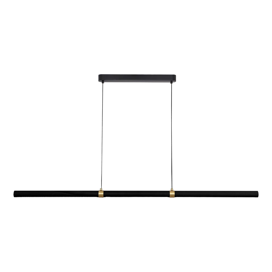 Calibo Aquila 1500mm Timber Tubular LED Linear Pendant with Brass Finish Collar