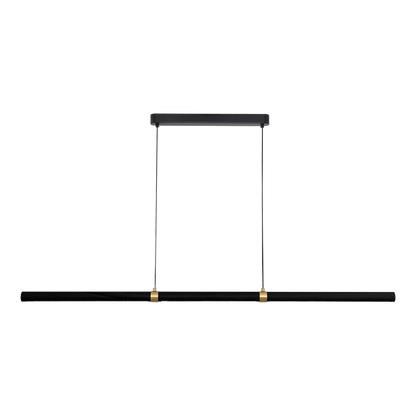 Calibo Aquila 1500mm Timber Tubular LED Linear Pendant with Brass Finish Collar