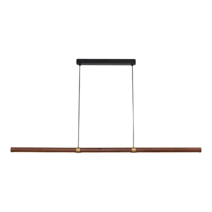 Calibo Aquila 1500mm Timber Tubular LED Linear Pendant with Brass Finish Collar