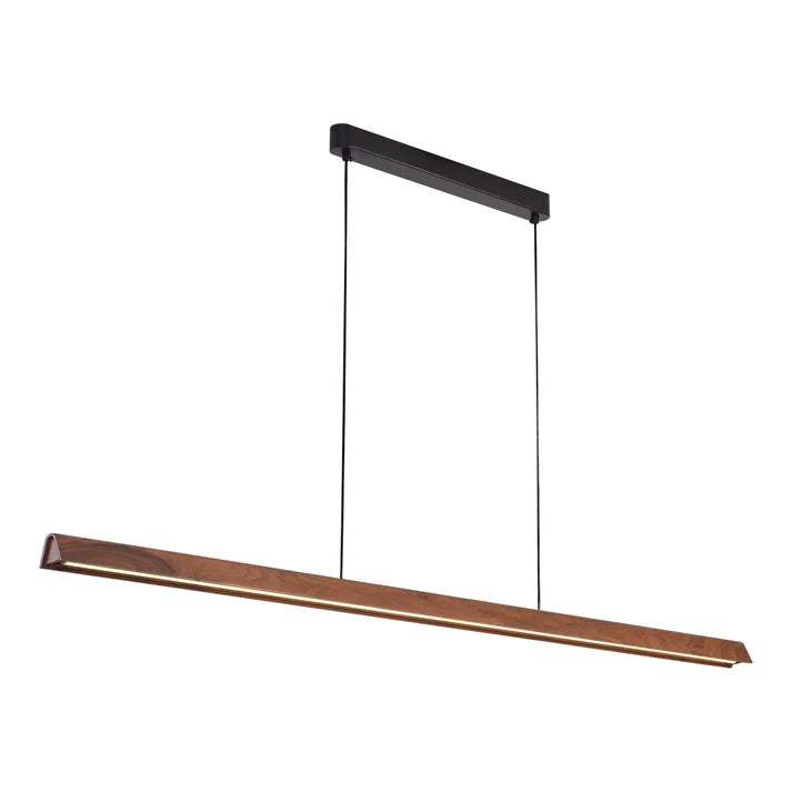 Calibo Avocent 2000mm Slim Timber Triangular Edge LED Linear Pendant
