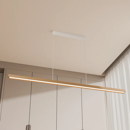 Calibo Avocent 2000mm Slim Timber Triangular Edge LED Linear Pendant