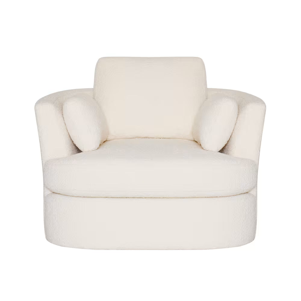 Bennett Swivel Boucle Ivory Accent Chair