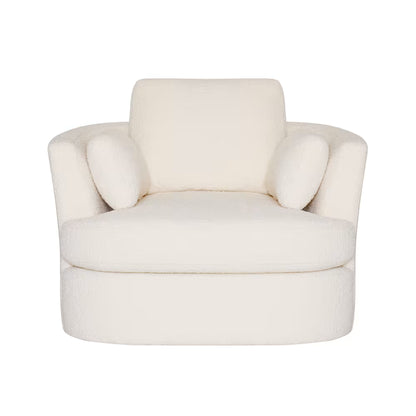 Bennett Swivel Boucle Ivory Accent Chair