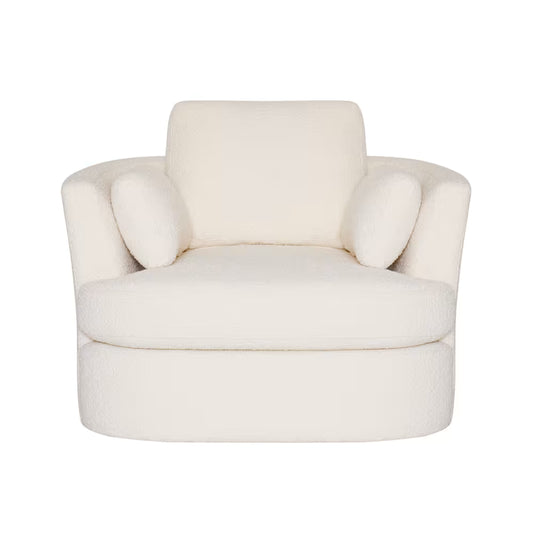 Bennett Swivel Boucle Ivory Accent Chair