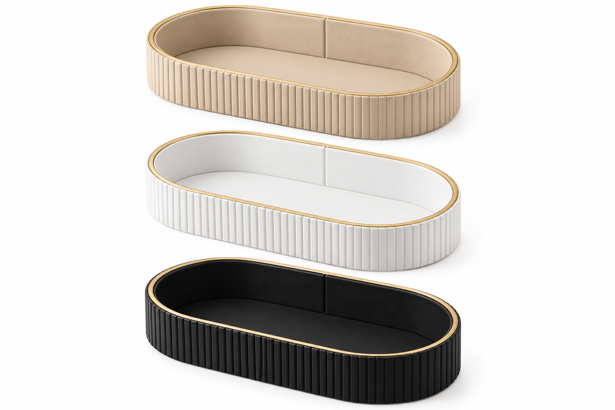 Olivia Ribbed Oval Tray