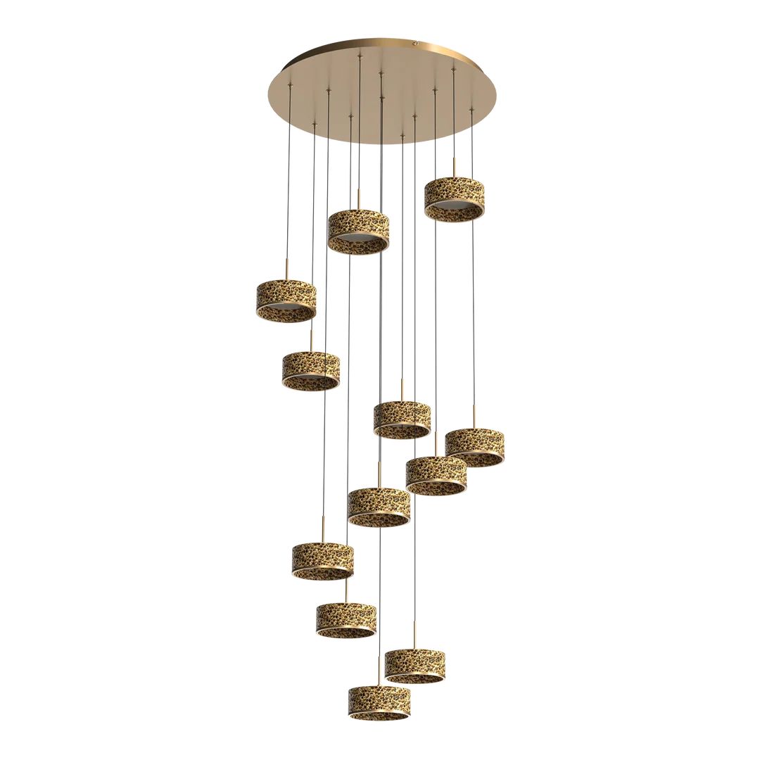 Calibo Couas Textured Honeycomb 3CCT LED Cluster Pendant - Gold