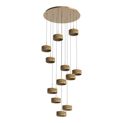 Calibo Couas Textured Honeycomb 3CCT LED Cluster Pendant - Gold