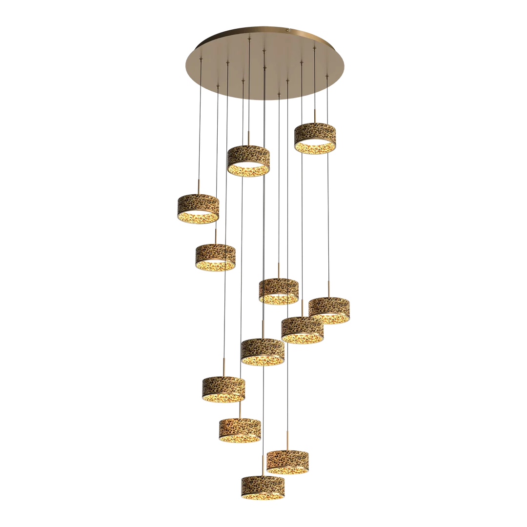 Calibo Couas Textured Honeycomb 3CCT LED Cluster Pendant - Gold