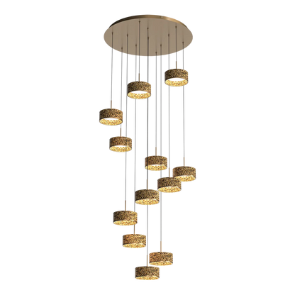 Calibo Couas Textured Honeycomb 3CCT LED Cluster Pendant - Gold