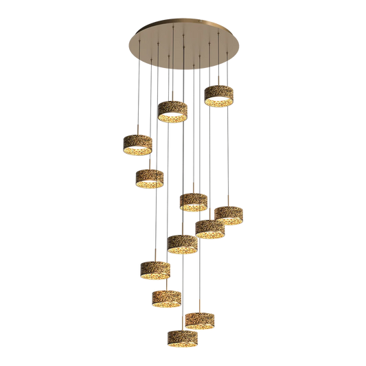 Calibo Couas Textured Honeycomb 3CCT LED Cluster Pendant - Gold