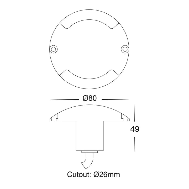 Dome 12v 2x3w TRI 2 Way LED Inground Light